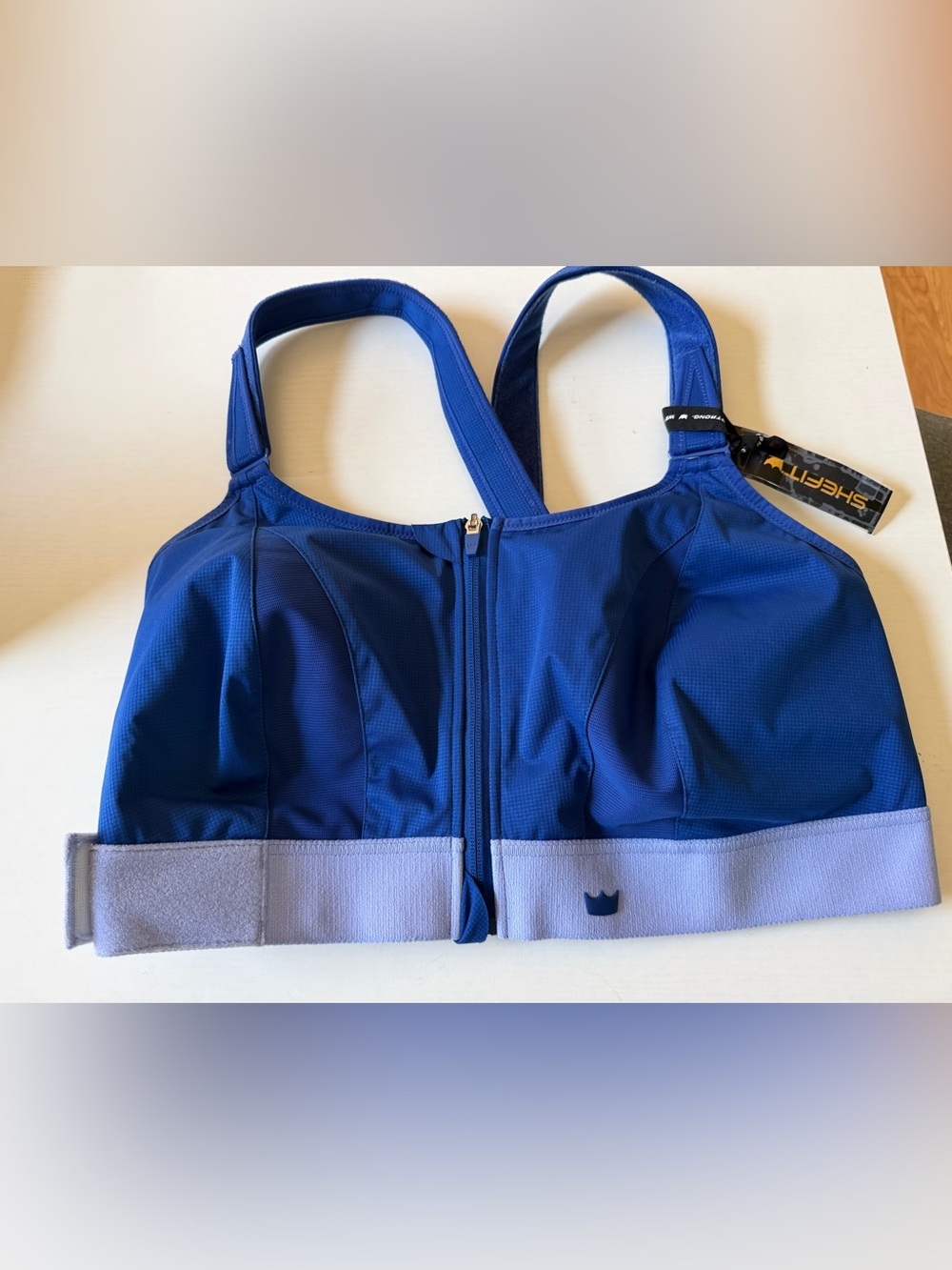 SHEFIT Ultimate Sports Bra NWT Size 5Luxe Front Zip Royal Blue